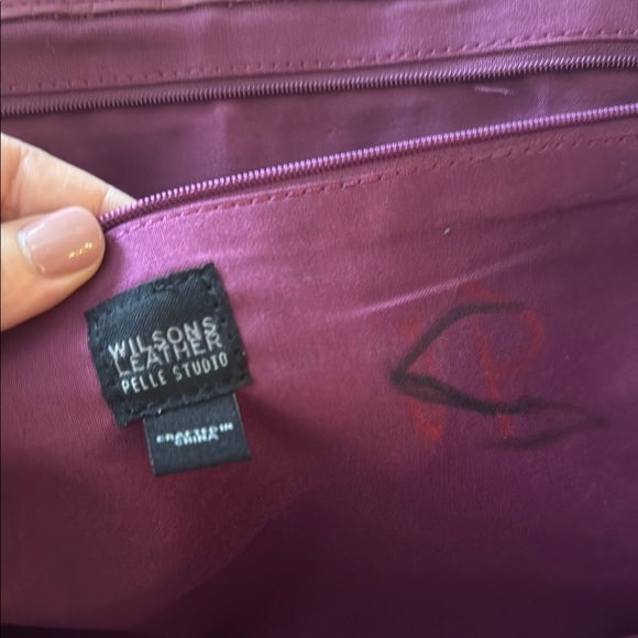 Wilson’s Leather Studded dark Pink Leather Tote Bag - Picture 9 of 9